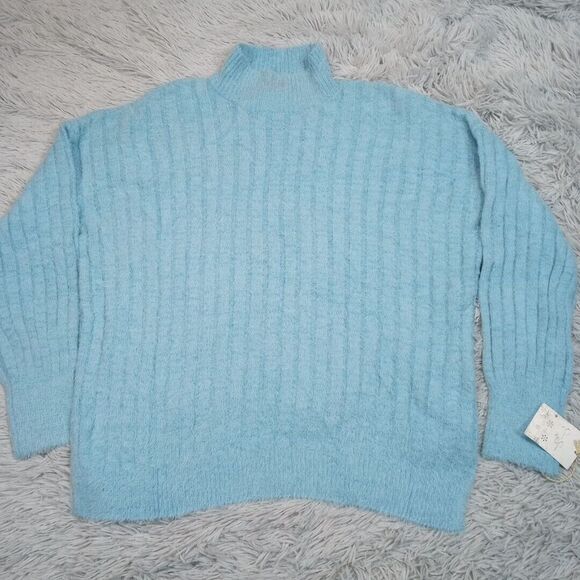 Jessica Simpson Sweater Womens M Blue‎ Soft Cozy Comfy Oversized Casual - Picture 1 of 10